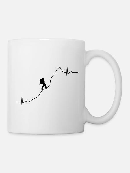 Herzschlag Berge - Tasse - Weiß