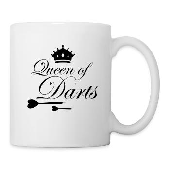 Queen of Darts Dartspieler Dart Geschenk - Tasse - Weiß - Rechts