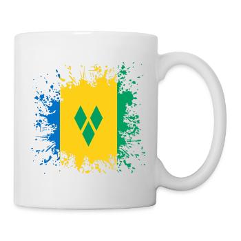 Saint Vincent and the Grenadines flag paint splatter - Mug - white - Right