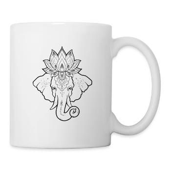 Conception de t-shirt Elephant Lotus Mandala - Mug blanc - blanc - Droite