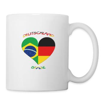 Flaggenherz Brasil Deutschland - Tasse - Weiß - Rechts