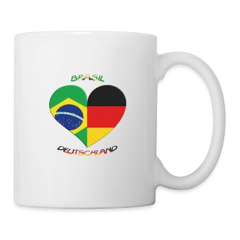 Flaggenherz Brasilien Deutschland - Tasse - Weiß - Rechts