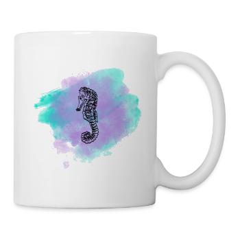 Sea horse sketch - Mug - white - Right