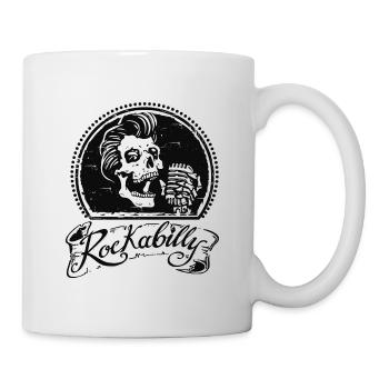 Rockabilly skull - Mug - white - Right