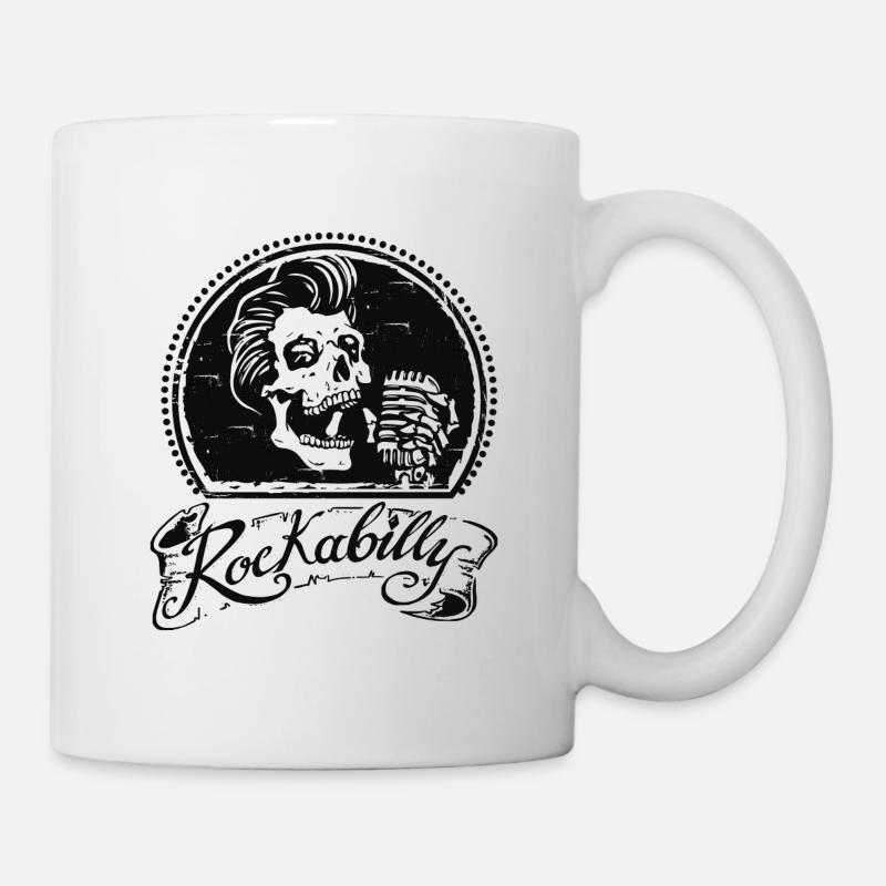 Tête de mort de Rockabilly - Mug blanc - blanc