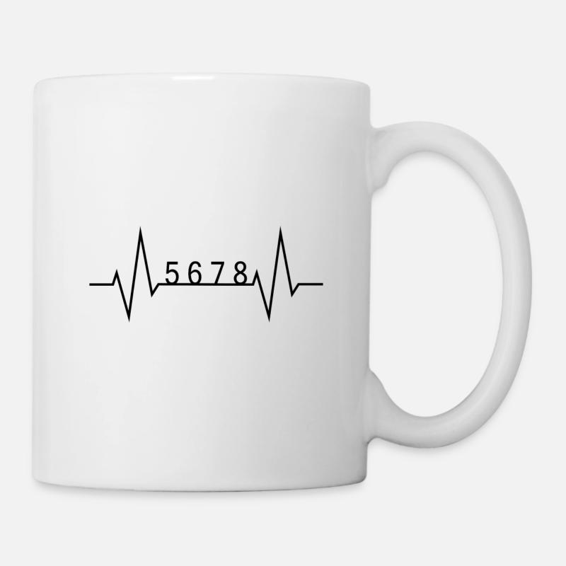 5 6 7 8 cadeau d'impulsion de doublure de danse en ligne - Mug blanc - blanc