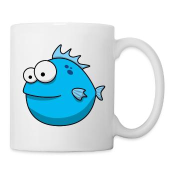 Blue cartoon fish - Mug - white - Right
