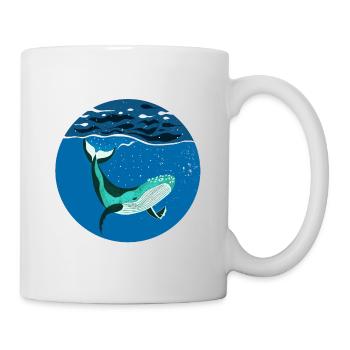Humpback I Buckelwal unter Wasser - Tasse - Weiß - Rechts