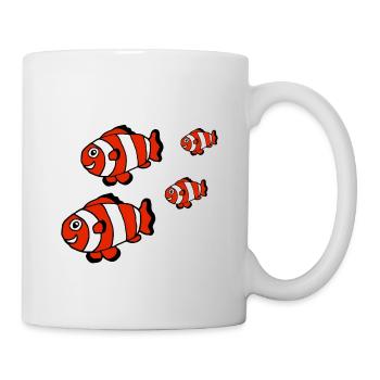 Famille de poissons clowns, poissons, mer, parents, enfants - Mug blanc - blanc - Droite