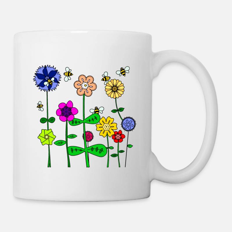 Blumen und Bienen - Frühling/Sommer - Tasse - Weiß
