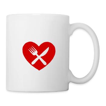 Cutlery gift eat eat sleep food repeat love - Mug - white - Right