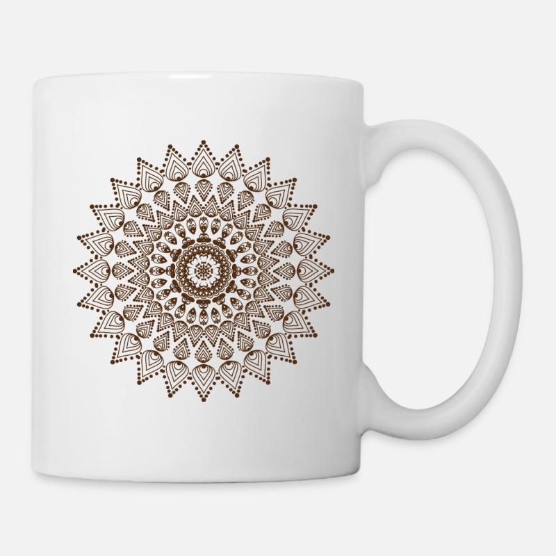 Mandala braun - Tasse - Weiß