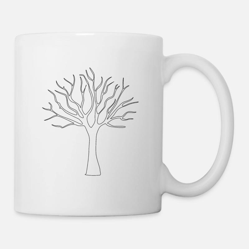 Arbre en lignes - Mug blanc - blanc