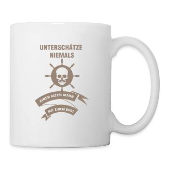 Alter mann mit einem Boot Segeln Geschenk - Tasse - Weiß - Rechts