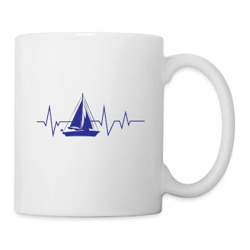 Voile pouls pulsation cadeau bateau - Mug blanc - blanc - Droite