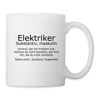 Elektriker Zauberer Superheld Geschenk - Tasse - Weiß - Rechts