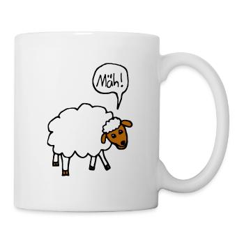 Niedliches Schaf - Mäh Lustiges Geschenk, Comic - Tasse - Weiß - Rechts