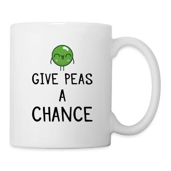 Give Peas a Chance Peace Vegan Geschenk - Tasse - Weiß - Rechts