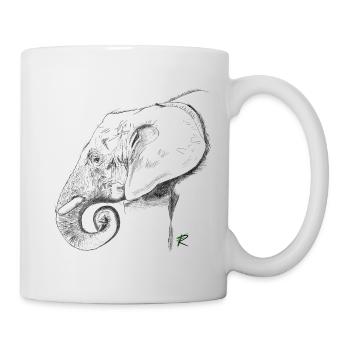 éléphant - Mug blanc - blanc - Droite