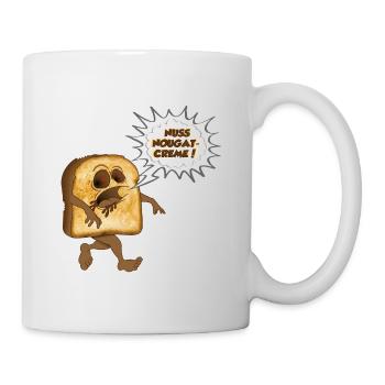 Toast als Zombie sucht Nuss Nougat Creme - Tasse - Weiß - Rechts