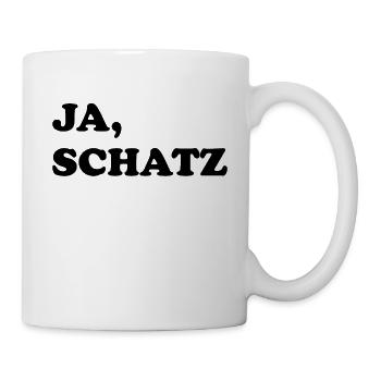 Ironisch Lustiges Ja, Schatz Pärchen Design - Tasse - Weiß - Rechts