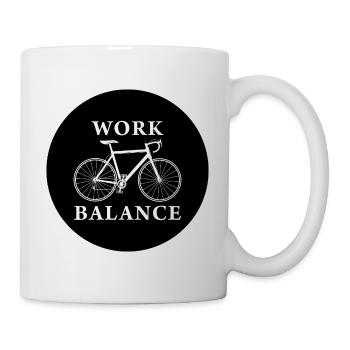 Work Balance Fahrrad Bicycle Bike Geschenk - Tasse - Weiß - Rechts