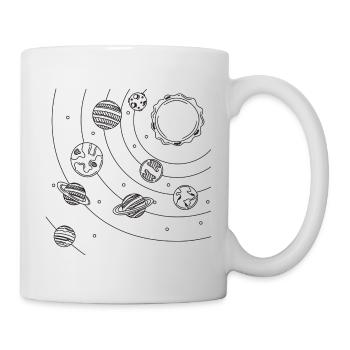 Graphique linéaire du système solaire - Mug blanc - blanc - Droite