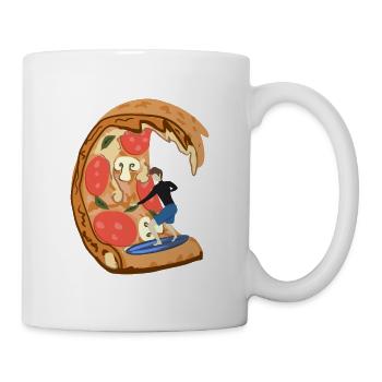 Surfeur de pizza - Mug blanc - blanc - Droite