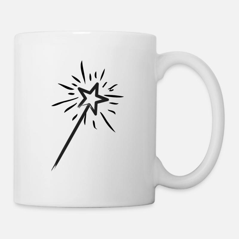 Zauberstab einer Fee mit Glitzer - Tasse - Weiß