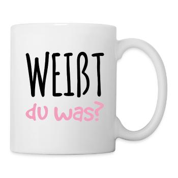Weißt du was Schwangerschaft Baby Geschenk - Tasse - Weiß - Rechts
