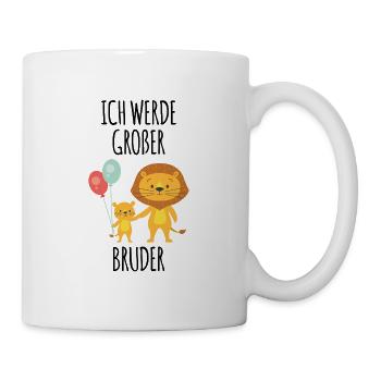 Ich werde großer Bruder Geschwister Geschenk - Tasse - Weiß - Rechts