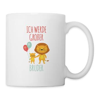 Ich werde großer Bruder Geschwister Geschenk - Tasse - Weiß - Rechts