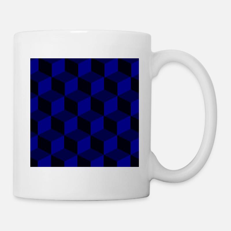 Cubes bleus 3D - Mug blanc - blanc