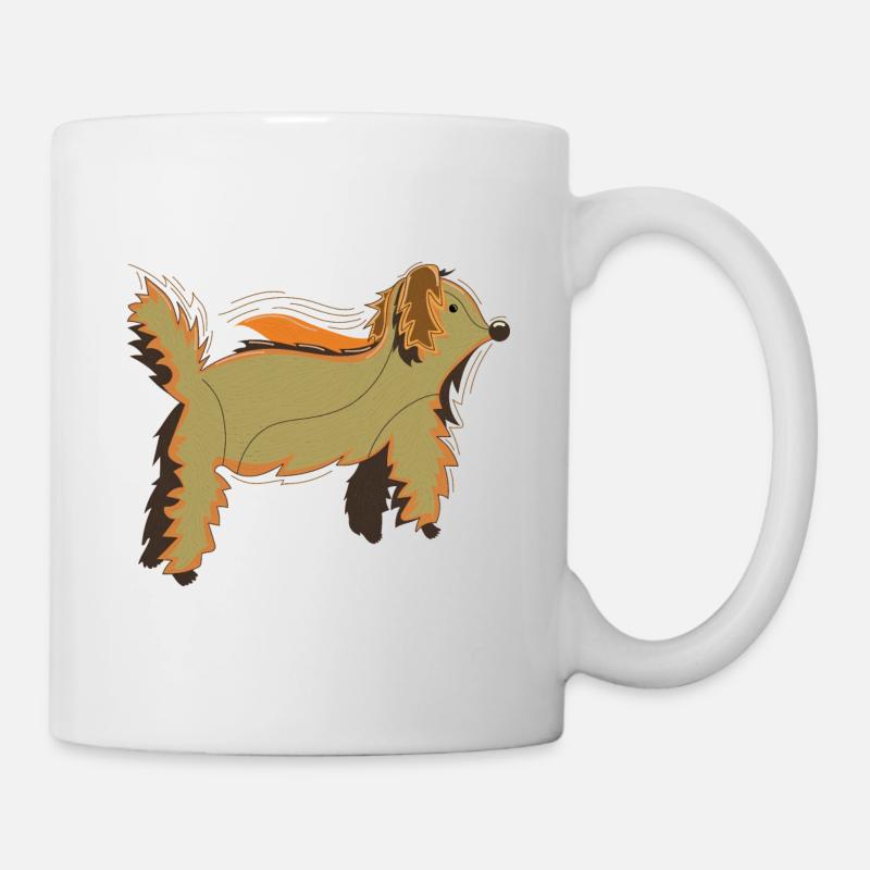 Chien moelleux créature semblable à un ours - Mug blanc - blanc