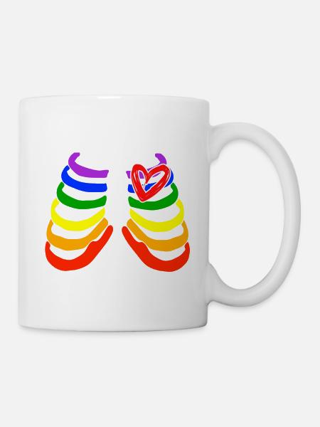 Colorful Rainbow Flag Gay Pride Tshirt Design " - Mug - white