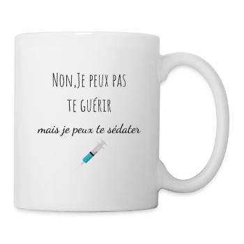 t shirt infirmière non je peux pas te guérir - Mug blanc - blanc - Droite
