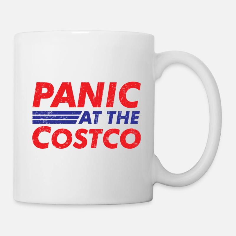 Panik bei der Costco Vintage Distressed - Tasse - Weiß