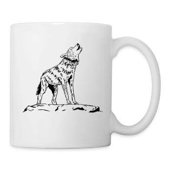 Howling wolf - Mug - white - Right