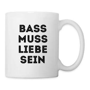 Bass muss liebe sein Techno Rave Festival - Tasse - Weiß - Rechts