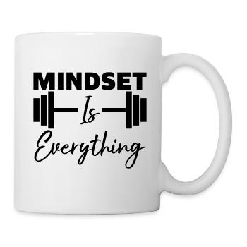 Mindset is everything Fitness Gym Training Shirt - Tasse - Weiß - Rechts