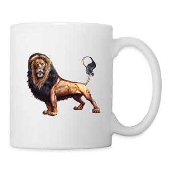 Lion t-shirt. Animal motif. - Mug - white - Right