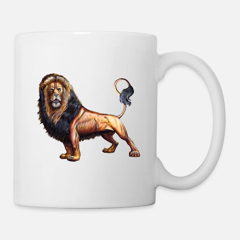 Löwe T-shirt. Tiermotiv. - Tasse - Weiß