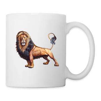 Lion t-shirt. Animal motif. - Mug - white - Right