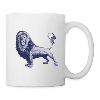 Lion t-shirt. Animal motif. - Mug - white - Right