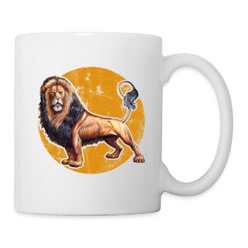Lion t-shirt. Animal motif. - Mug - white - Right