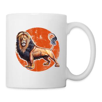 Lion t-shirt. Animal motif. - Mug - white - Right