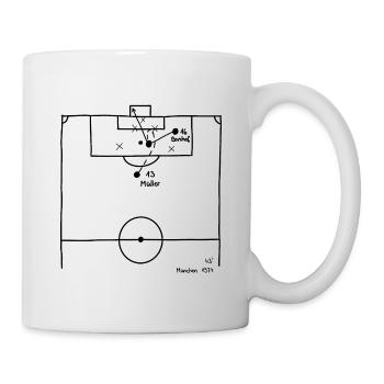 Gerd Müller Tor zum WM Titel für Deutschland Shirt - Tasse - Weiß - Rechts