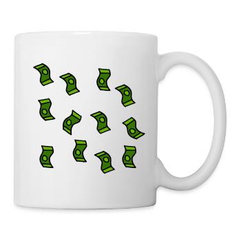 Rain of money banknotes gift - Mug - white - Right