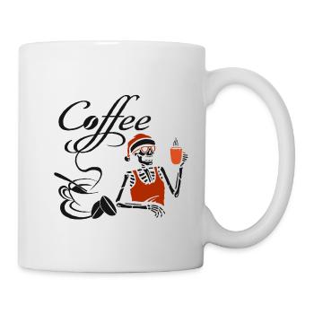 Tasse à café squelette café café - Mug blanc - blanc - Droite