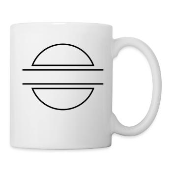 Halbkreise mit Banner F - Tasse - Weiß - Rechts